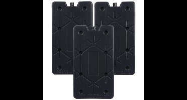 Koelelement Ice Pack - 3x - zwart - plat - polyethyleen - 350 gram - 24 x 14 x 1.5 cm