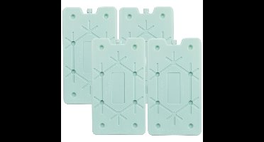 Koelelement Ice Pack - 4x - mintgroen - plat - polyethyleen - 350 gram - 24 x 14 x 1.5 cm