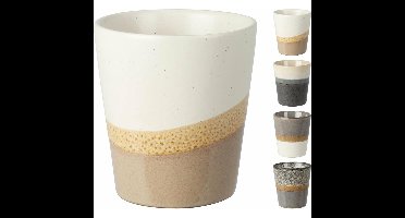 Koffiemok - 4x - Steen - glans afwerking - 200ml - H8 x D7,5 cm