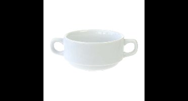 Kommetje/schaaltje voor dessert/soep/ontbijt - Porselein - D10 x 5.5 cm - wit - stapelbaar