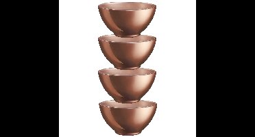 Kommetjes/schaaltjes voor dessert/ontbijt - 4x - Glas - D13 x 6 cm - koper