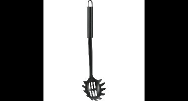 Kook/keuken gerei - spaghettilepel - zwart - RVS - 30 cm