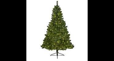 Kunst kerstboom - Imperial Pine - groen - H150 - met kerstverlichting - verlichte kunstboom