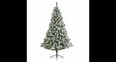 Kunst kerstboom Imperial pine met sneeuw en verlichting 180 cm