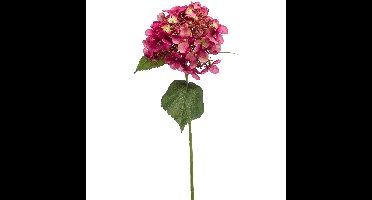 Kunstbloem Hortensia tak - 50 cm - fuchsia - kunst zijdebloem - Hydrangea - decoratie bloem
