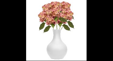 Kunstbloem Hortensia tak - 8x - 50 cm - oud roze - kunst zijdebloem - Hydrangea - decoratie bloem