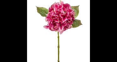 Kunstbloem Hortensia tak - Challenge - 47 cm - fuchsia - kunst zijdebloem - Hydrangea