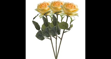 Kunstbloem roos Simone - geel - 45 cm - decoratie bloemen