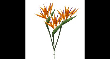 Kunstbloem Strelitzia - 3x - 65 cm - losse tak - kunst zijdebloem - Paradijsvogelplant - decoratie