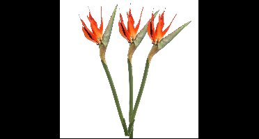 Kunstbloem Strelitzia - 3x - 85 cm - losse tak - kunst zijdebloem - Paradijsvogelplant - decoratie