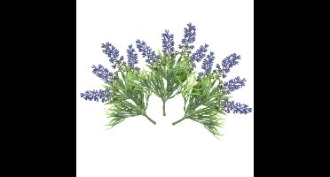 Kunstbloemen boeket lavendel - 5x stelen - paars - D7 x H26 cm