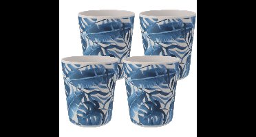 Kunststof/melamine drinkbeker met print - 4x - 9 x 11 cm - 440 ml