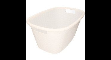 Kunststof wasmand - wit - 35 liter - 60 x 40 x 25 cm - manden voor wasgoed