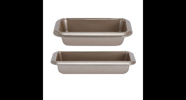 La Cucina 2-Delige set bakvormen - cakevormen - met anti-aanbak laag - zilver - 28 en 35 cm