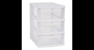 Ladenkast/bureau organizer wit stapelbaar A5 met 3x lades L18 x B27 x H27 cm