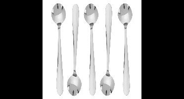 Lange Koffielepels/theelepels - 15x - RVS - 21 cm - latte macchiato - dessertlepels