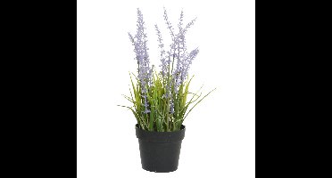 Lavendel kunstplant in pot - lila paars - D15 x H30 cm