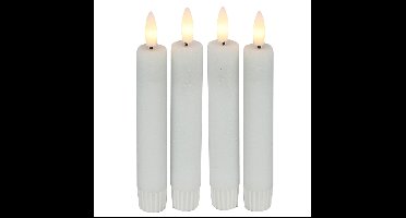 Led dinerkaarsen - 4x st- wit -H15cm - afstandsbediening-timer-dimmer