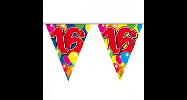 Leeftijd slinger - 16 jaar - 10 meter - versiering vlaggenlijn / vlaggetjes