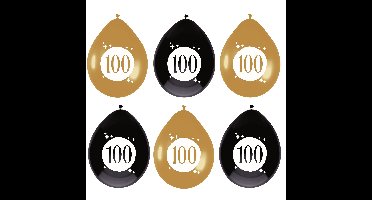 Leeftijd verjaardag thema ballonnen 100 jaar 18x stuks 30 cm