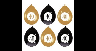 Leeftijd verjaardag thema ballonnen 40 jaar 6x stuks 30 cm