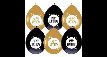 Leeftijd verjaardag thema Happy Birthday ballonnen 12x stuks 30 cm