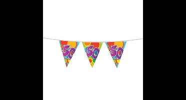 Leeftijd verjaardag thema vlaggetjes 50 jaar plastic 10 meter