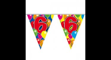 Leeftijd vlaggenlijn - 6 jaar - 10 meter - verjaardag versiering - vlaggetjes