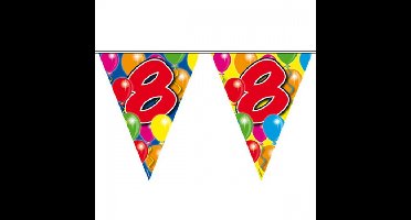 Leeftijd vlaggenlijn - 8 jaar - 10 meter - verjaardag versiering - vlaggetjes