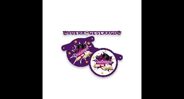 Letterslinger geslaagd thema - paars/wit - karton - 170 cm - diploma examenfeest versiering