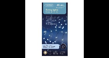 Lumineo draadverlichting - timer - zilverdraad - 40 lampjes - wit licht - 195 cm