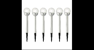 Lumineo LED steker bol Navi - 16x - solar - 30 cm - RVS - tuinverlichting tuinsteker - Tuinlampen