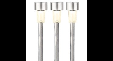 Lumineo Prikspot solar - 5x - LED - zilver - H36 cm - RVS