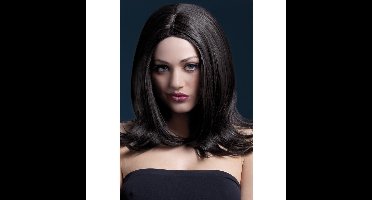 Luxe donkerbruine pruik Sophia voor dames