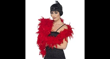 Luxe veren boa 180 cm en 80 gram - rood - carnaval verkleed spullen/accessoires