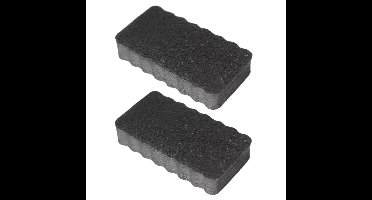 Magnetische memobord whiteboard wisser - 2x - 10 x 5.5 cm - zwart - schoonmaken