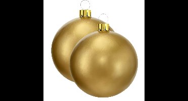 Mega grote decoratie kerstbal - 2x - 65 cm - goud - opblaasbaar