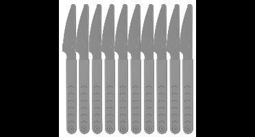 Messen - 20x stuks - grijs - kunststof - 18 cm - herbruikbaar