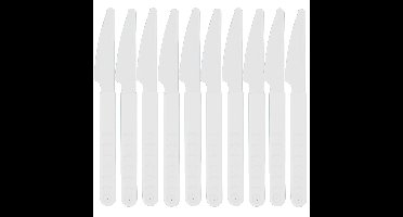 Messen - 30x stuks - wit - kunststof - 18 cm - herbruikbaar