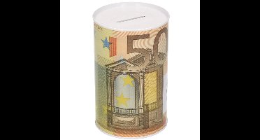 Metalen spaarpot 50 euro biljet 8 x 15 cm
