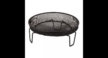 Meuwissen Vogelvoederschaal tafelmodel - metaal - 9x24 cm - zwart - schotel