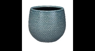 Mica Decorations Bloempot - midnight blauw - keramiek - 14x12cm