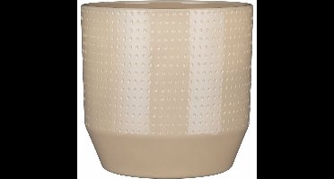 Mica Decorations Bloempot Nola - beige - D27 x H26 cm - relief dots