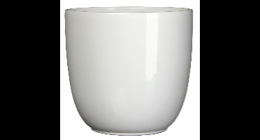 Mica Decorations Bloempot/plantenpot - wit - keramiek - D28 cm x H25