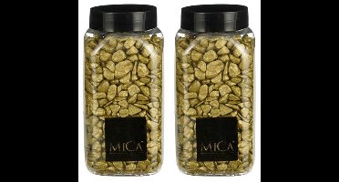Mica Decorations decoratie steentjes - 2x - goud - 1 kilo - 650ml - hobby steentjes