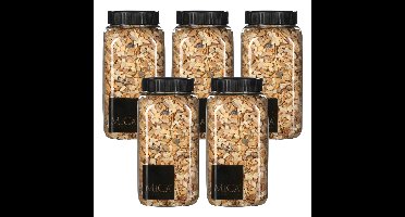 Mica Decorations decoratie steentjes - 5x - lichtbruin - 650ml - hobby steentjes