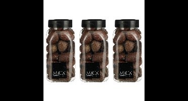 Mica Decorations decoratie stenen - 3x - 650ml - groot - bruin mix - hobby steentjes