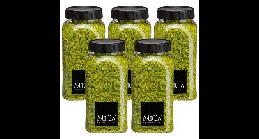 Mica Decorations decoratie stenen/granulaat - 5x - 650ml - groen - hobby steentjes