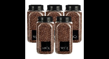 Mica Decorations decoratie stenen/granulaat - 5x - 650ml - koper - hobby steentjes
