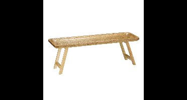 Mica decorations dienblad duko - mangohout - donkerbruin - 50 x 15 cm - rechthoek